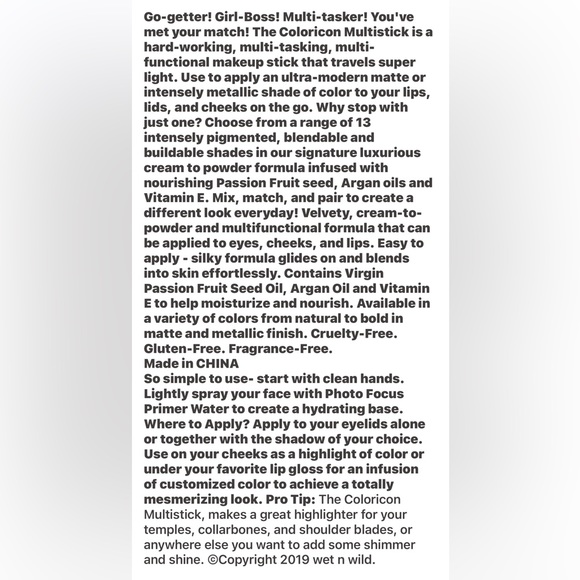 $2 🌸 Wet n Wild Color Icon Collection Multistick ~ ‘Born to Flirt’ ~ NEW - Picture 5 of 7